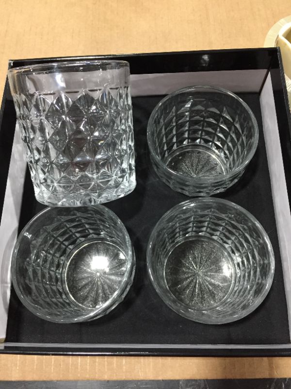 Photo 2 of Crystal Drinking Glasses Set of 4, 11 oz Cocktail Whiskey Glass Tumblers Old Fashioned Home Bar Rocks Glass Set Gift for Men Women