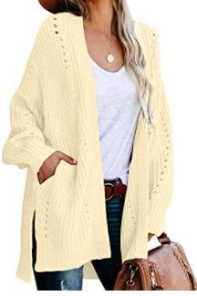 Photo 1 of GRAPENT Women's Open Front Cable Knit Casual Sweater Cardigan Loose Outwear Coat size M
