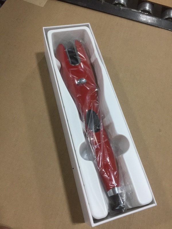 Photo 2 of 1 Inch Ceramic Rotating Curler Automatic Curling Iron Instant Heat up to 410°F Suitable for All Hair Types (Red)
