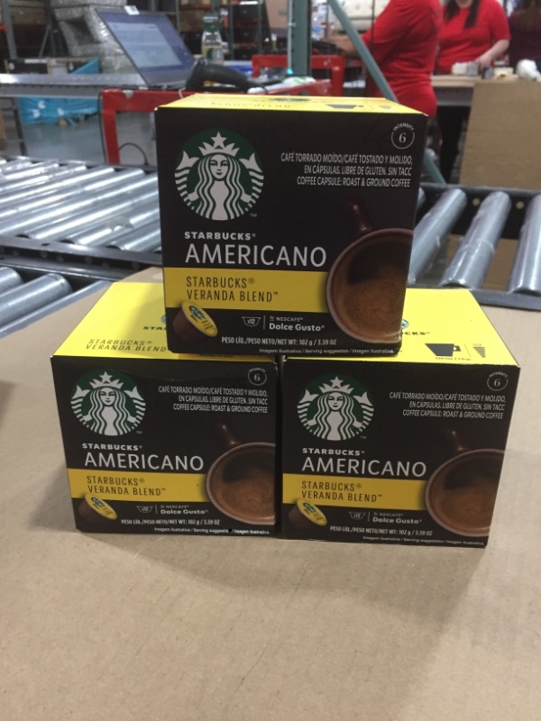 Photo 2 of 3 pack- Starbucks Coffee by Nescafe-  Dolce Gusto, Veranda Blend Americano- BEST BY 03/2022