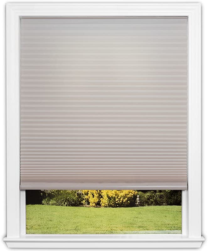 Photo 1 of Easy Lift Trim-at-Home Cordless Cellular Light Filtering Fabric Shade Natural, 60 in x 64 in, (Fits windows 43"- 60")
