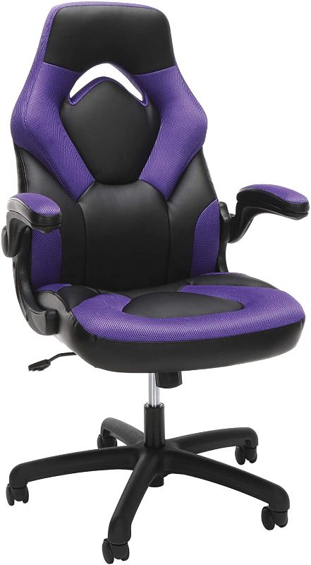Photo 1 of OFM ESS Collection Racing Style Bonded Leather Gaming Chair, in Blue (ESS-3085-BLU)
