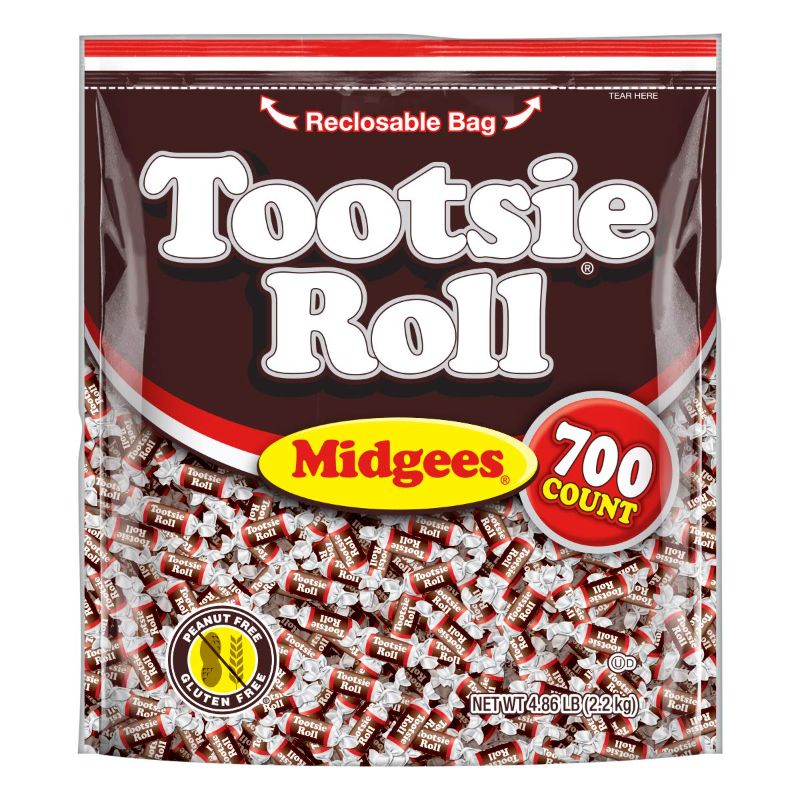 Photo 1 of Tootsie Roll Chocolatey Twist Midgees Resealable Standup Bag, Peanut Free, Gluten Free original, 77.76 Ounce- BEST BY 05/2022
