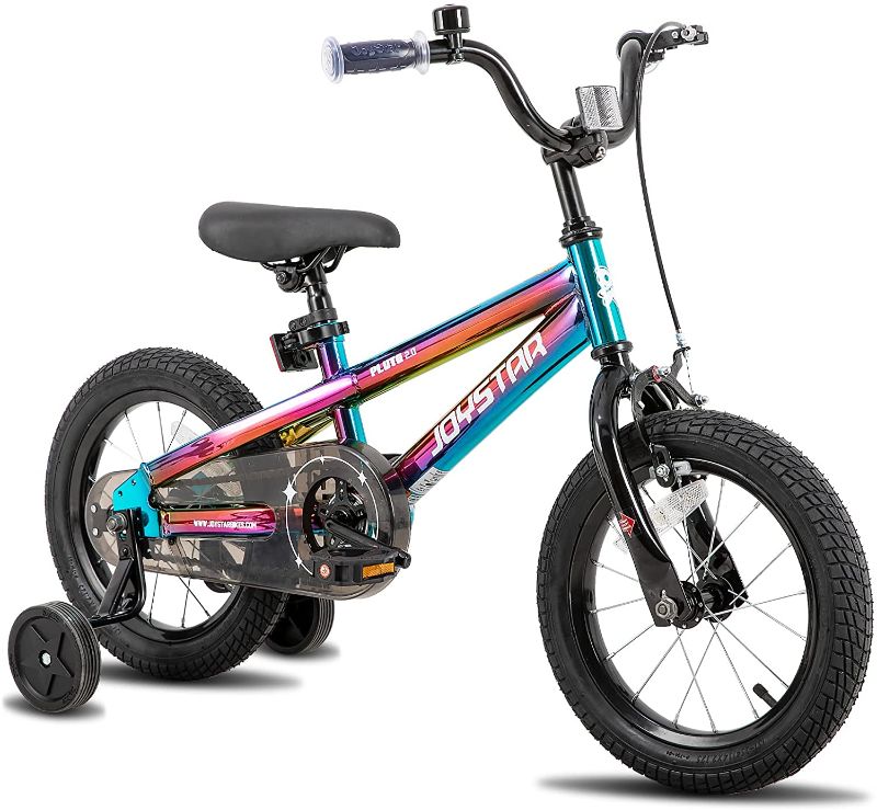 Photo 1 of JOYSTAR Pluto Kids Bike for 2-13 Year Old Boys & Girls with Training Wheels for 18inch Bikes, Kickstand for 18 Inch BMX Freestyle Bicycle
