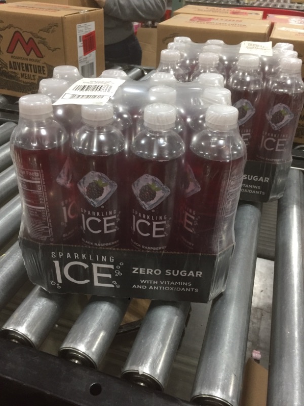 Photo 2 of 2 PACK- Sparkling ICE, Black Raspberry Sparkling Water, Zero Sugar Flavored Water, with Vitamins and Antioxidants, Low Calorie Beverage, 17 fl oz Bottles (Pack of 12) ( BEST BY 03/16/2022 )
