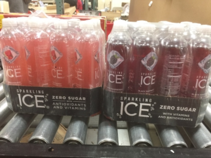 Photo 1 of 2 PACK- Sparkling Ice sparkling water- Strawberry Watermelon best by 07/2021- Black Raspberry best by 03/2022