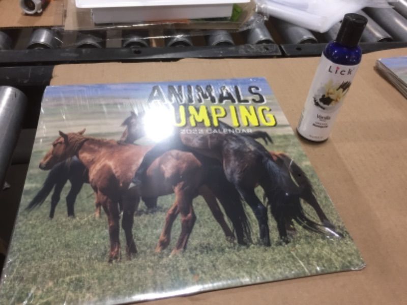 Photo 1 of 2 pack- Animals Humping Calendar 2022-- Lick Vanilla Flavored Massage Oil - Water-Based & Body Safe Great for Pure Personal Care and Partner Care 4 Oz
