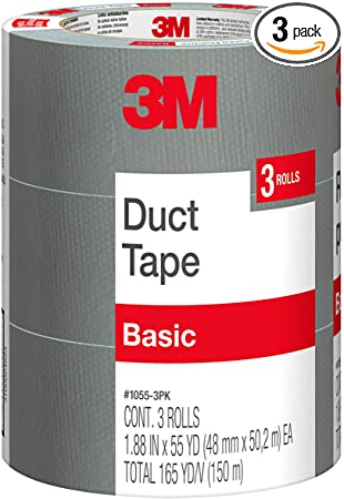 Photo 1 of 3M Basic Duct Tape, 1055-3PK, 1.88 inch by 55 yards, 3 rolls
