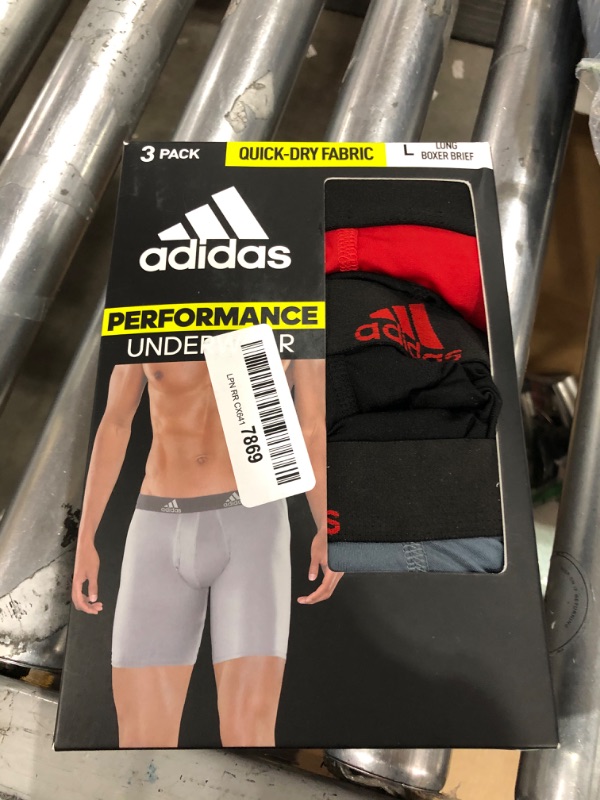 Photo 1 of adidas Men's Performance Long Boxer Brief Underwear (3-Pack)
size L 