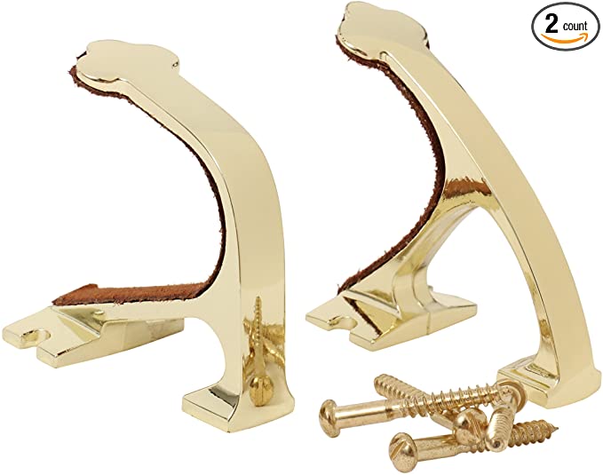 Photo 1 of Allen Company Brass Shotgun & Rifle Wall Mount Gun Hanger Hooks Kit - Fits Most Shotguns & Rifles, (1 Pair)
