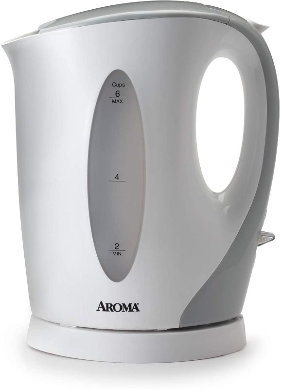 Photo 1 of Aroma Housewares AWK-105 Electric Water Kettle, 1.7-Liter, White/Grey
