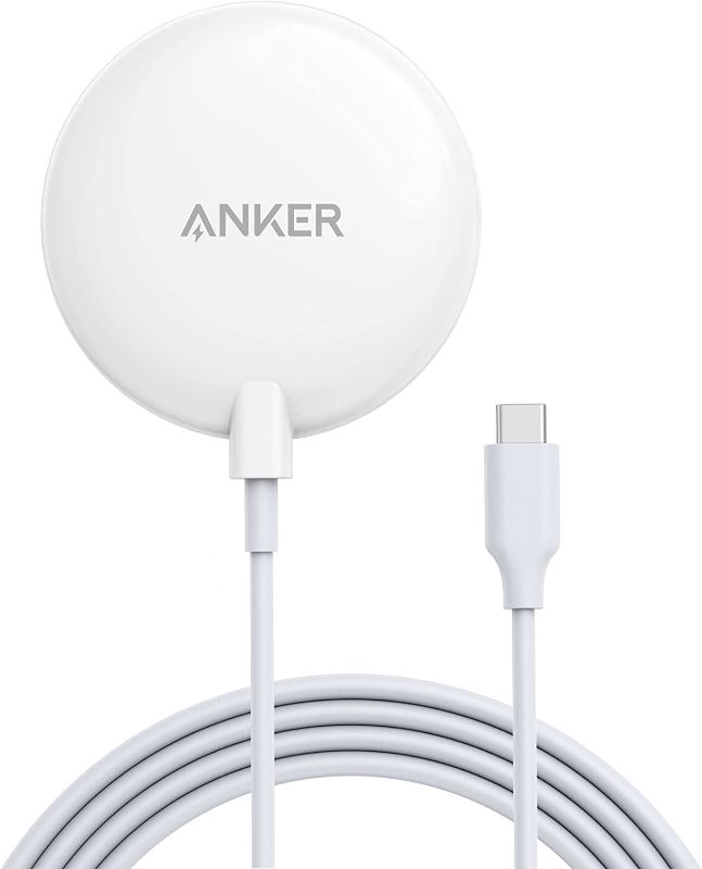 Photo 1 of Anker 313 Magnetic Wireless Charger (Pad), with 5 ft Built-In USB-C cable, 