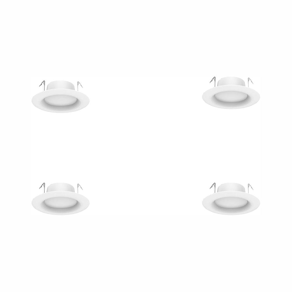 Photo 1 of 4 IN 1 ECOSMART 4 IN. WHITE INTEGRATED LED RECESSED TRIM DL (3 PACKS)
