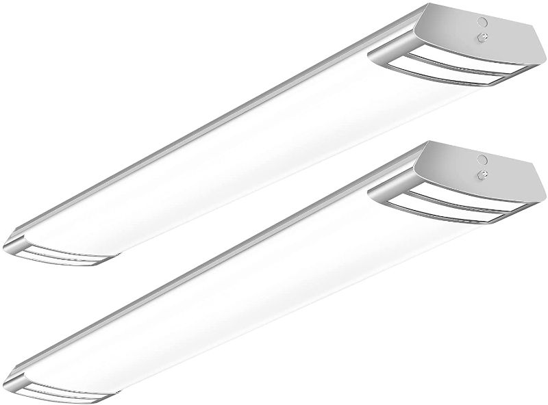 Photo 1 of AntLux 4ft LED Flush Mount Linear Lights 40W 4500lm Kitchen Light Fixtures, 4000K, 4 Foot led Kitchen Ceiling Light fixtures for Living Room, Laundry, Replace for Fluorescent Version 2 Pack
