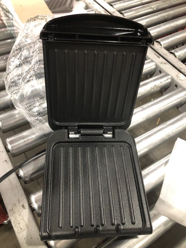 Photo 3 of 2-Serving Classic Plate Electric Indoor Grill And Panini Press - Black
