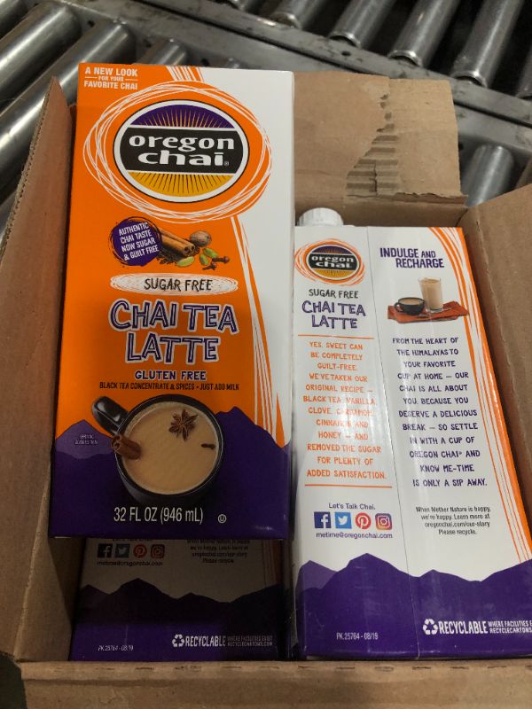 Oregon Chai Sugar Free Chai Tea Latte Concentrate 32 Ounce Boxes (Pack Oregon Chai Sugar Free Chai Tea Latte Concentrate 32 Ounce Boxes (Pack