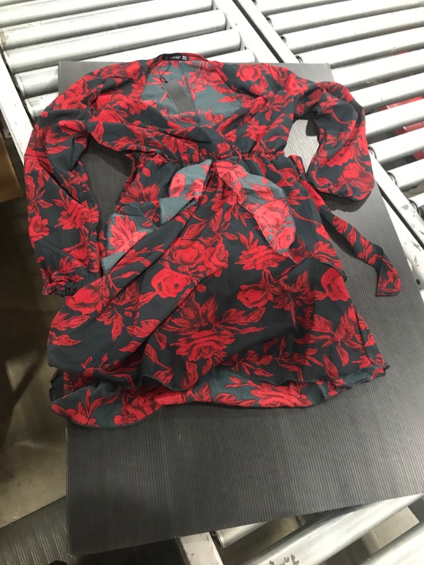 Photo 1 of Black and Red Floral Shirt. Size Small