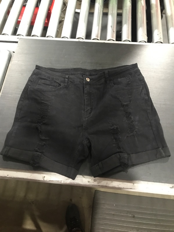 Photo 1 of Black ripped shorts. Size 18W