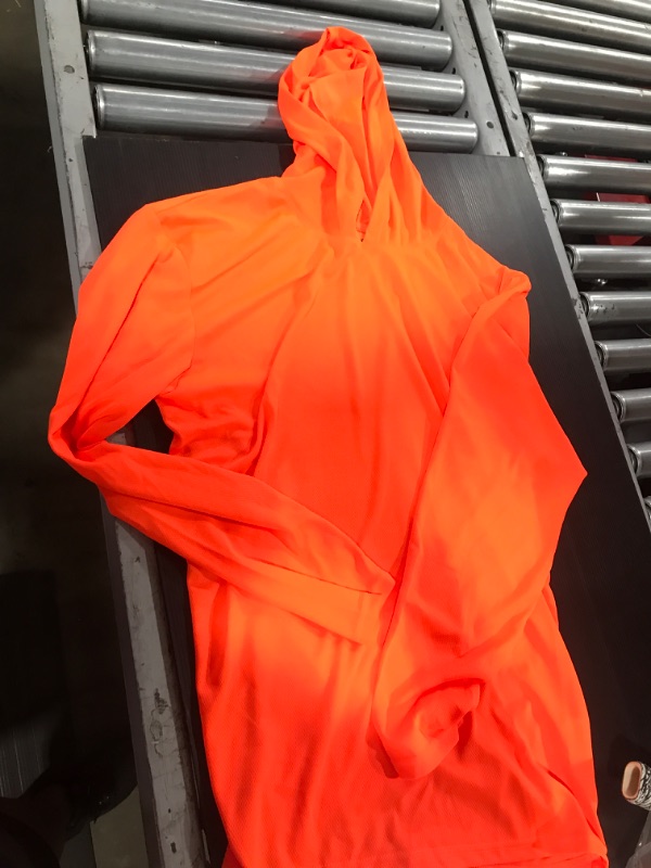 Photo 1 of Highlighter Orange hooded Shirt. Size 2XL