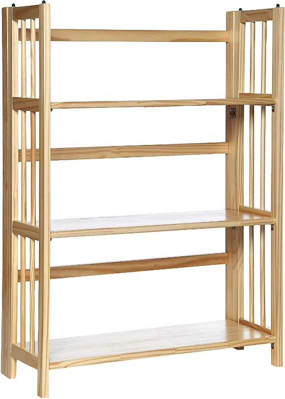 Photo 1 of Casual Home 3-Shelf Folding Stackable Bookcase (27.5" Wide)-Natural
