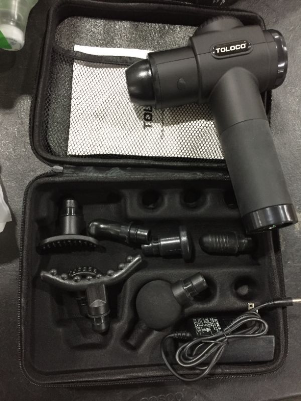 Photo 2 of TOLOCO Massage Gun, Upgrade Percussion Muscle Massage Gun for Athletes, Handheld Deep Tissue Massager, Black