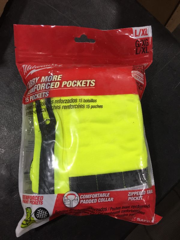 Photo 2 of Milwaukee Electrical Tools 7378599 Size Adjustment High Visibility Safety Vest, Yellow - Large & Extra Large