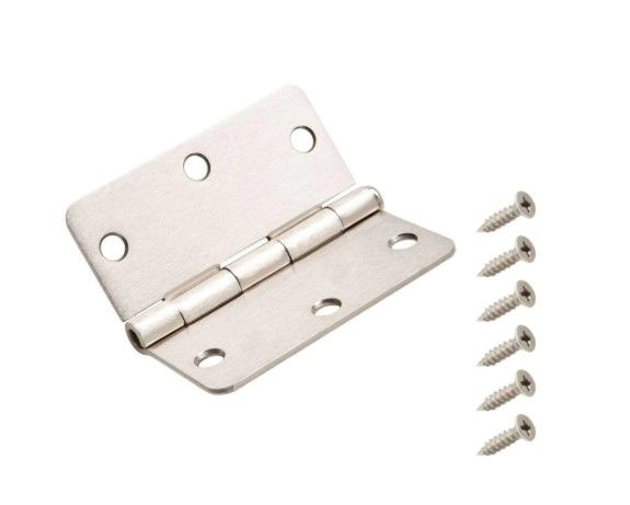 Photo 1 of 30pk 3-1/2 in. x 1/4 in. Radius Satin Nickel Door Hinge