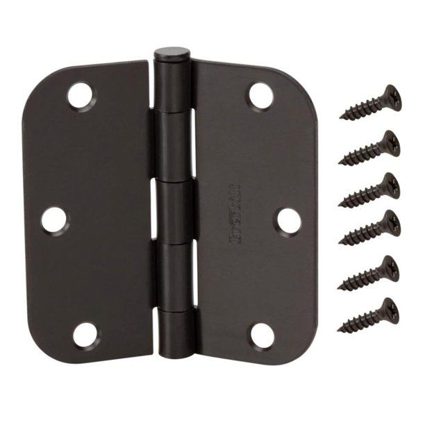 Photo 1 of 3-1/2 in. Oil-Rubbed Bronze 5/8 in. Radius Security Door Hinges Value Pack (3-Pack)