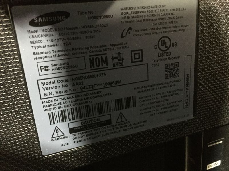 Photo 2 of SAMSUNG 55IN 2015 MODEL HG55ND890UF