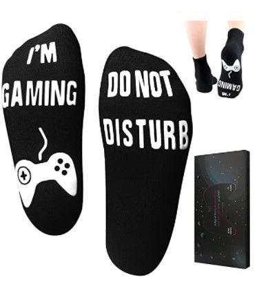 Photo 1 of Do Not Disturb I'm Gaming Socks, Gaming Sock Novelty Gifts for Teen Boys Mens Gamer Kids Sons Husbands Dad Father
