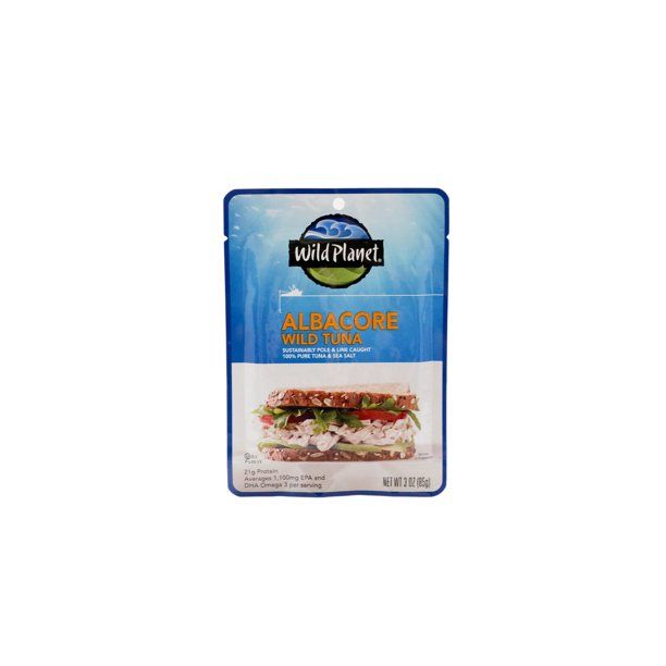 Photo 1 of (5 Pack) Wild Planet Wild Albacore Tuna Single Serve Pouch, 3 oz Pouch
