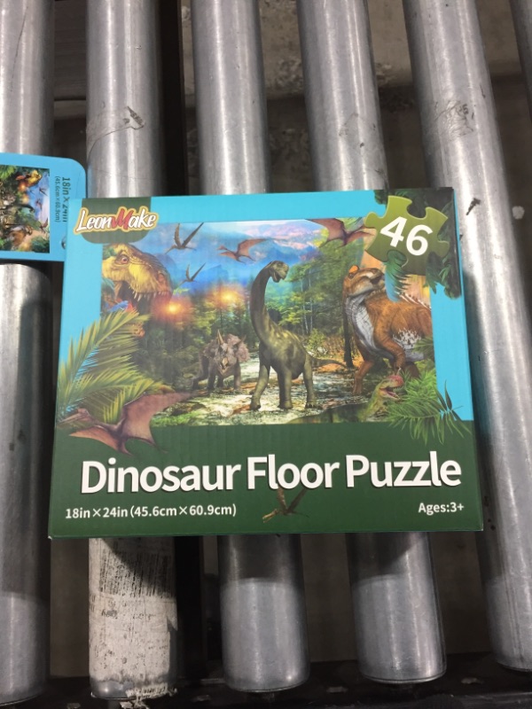 Photo 2 of LeonMake Dinosaur Puzzle for Kids Toys: 46 Piece Big Floor Puzzle for 3-8 Year Old Boys & Girls | Fluorescent Jigsaw Puzzles as Christmas Birthday Gift for Toddler | 18 x 24 inch
