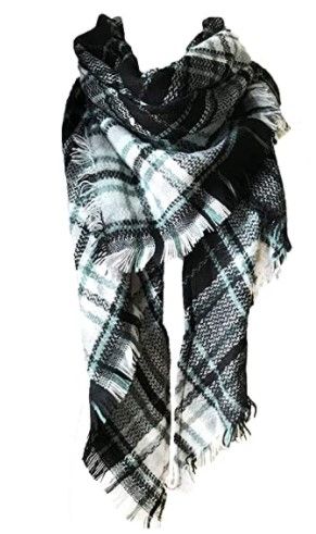 Photo 1 of Wander Agio Womens Warm Long Shawl Winter Wraps Large Scarves Knit Cashmere Feel Plaid Triangle Scarf
