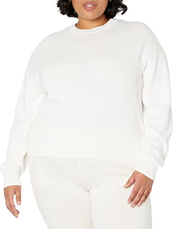 Photo 1 of Daily Ritual Women's 100% Cotton Long-Sleeve Crewneck Sweater
