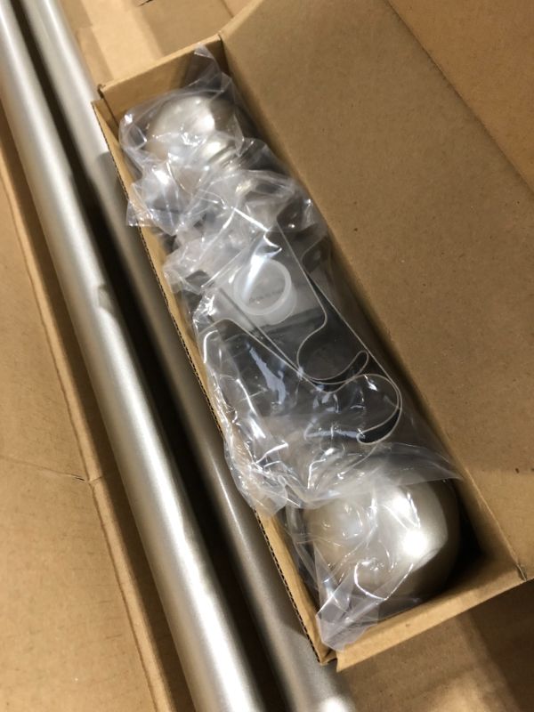 Photo 1 of Decopolitan 1" Diameter Ball Telescoping Drapery Rod Set 72-144" Silver