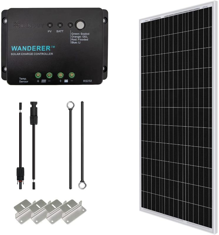 Photo 1 of Renogy KIT-STARTER-100D Starter Kit with 1 Pcs 100W Monocrystalline Panel and 30A PWM Controller Solar Charging, Boats, RV, Off-Grid System