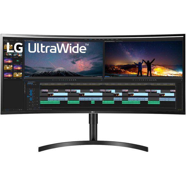 Photo 1 of LG 38WN75C-B 38'' UltraWide QHD+ HDR IPS Curved Monitor - Textured Black, Silver Spray, High Glossy Black