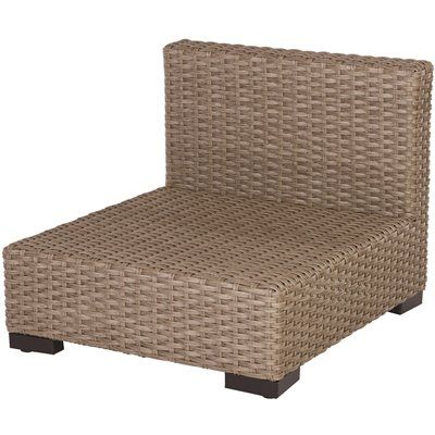 Photo 1 of Hampton Bay Commercial Gray Wicker Armless Middle Outdoor Sectional Chair