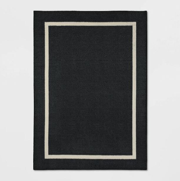 Photo 1 of Good Fashion Frame Border Rug - Room Essentials™ Black