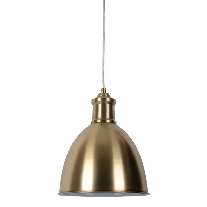 Photo 1 of Large Industrial Metal Pendant Light Brass (Includes Bulb) - Threshold