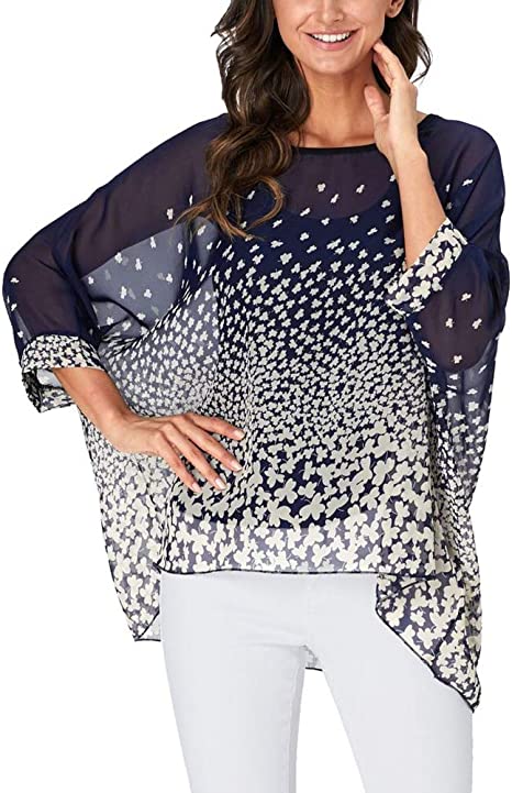 Photo 1 of Ckikiou Plus Size Floral Chiffon Tunics Blouses for Women Batwing Boho Summer Shirt Tops
ONE SIZE 