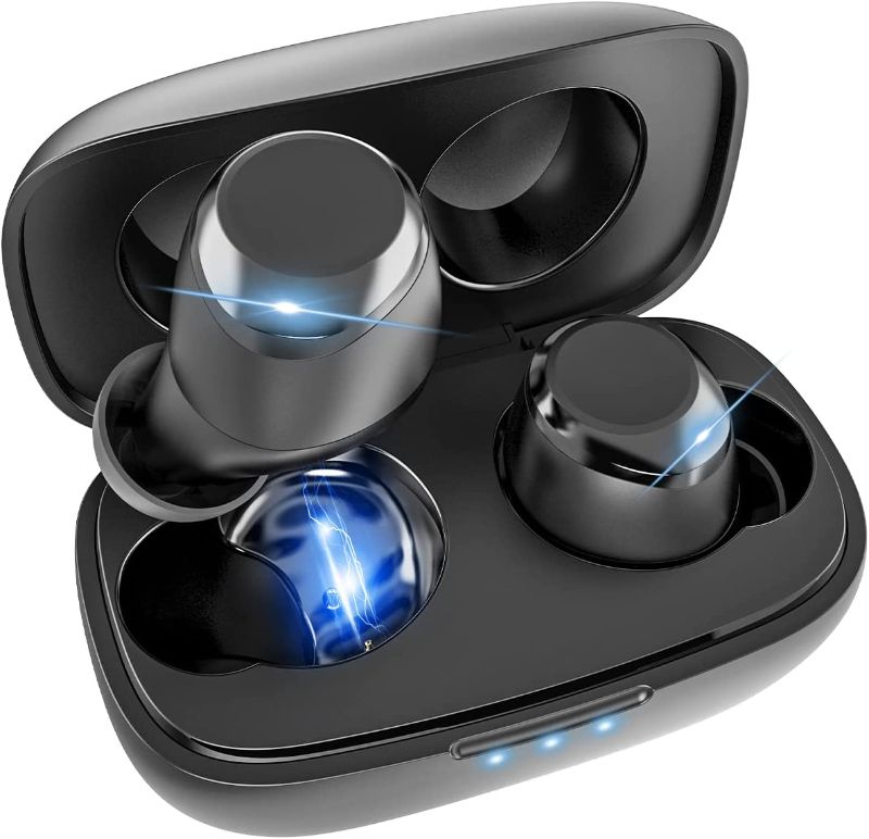 Photo 1 of TECNO True Wireless Bluetooth Earbuds with Microphone, CVC 8.0 Environmental Noise Cancellation Headphones and Deep Bass, Low Latency Earbuds Built-in Mic, Waterproof Touch Control, BDE01