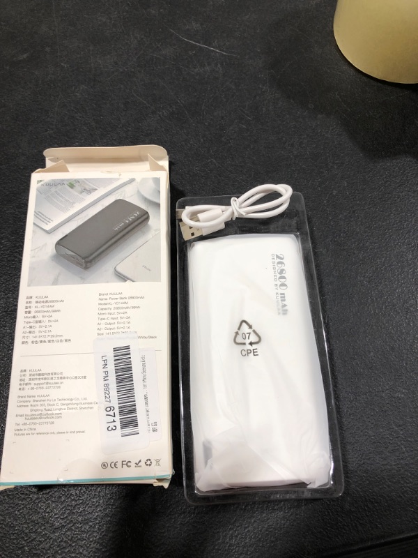 Photo 2 of Portable Charger 26800mAh, Kuulaa Power Bank for Samsung, High Capacity Battery Pack, Dual-Input and Dual-Output Charger Pack, Portable Charger USB C (Input Only) for iPhone, Galaxy, and More
