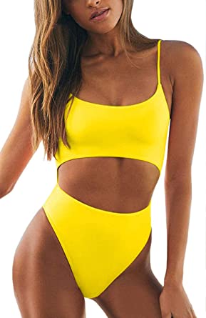 Photo 1 of Feager Womens Strappy Cut Out Front Monokini Lace Up Back Bathing Suit Criss Cross High Cut One Piece Swimsuit
SIZE SMALL 
