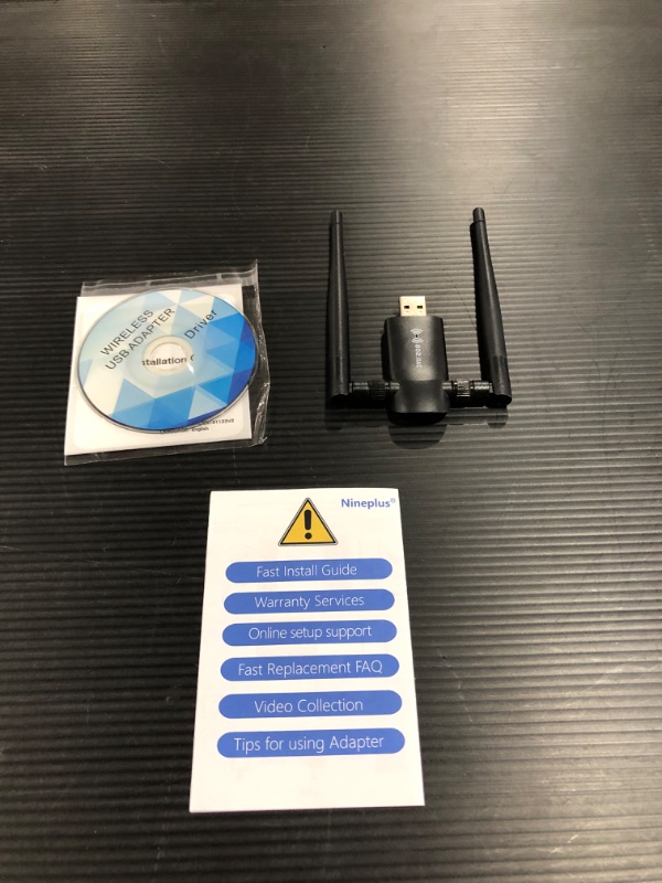Photo 1 of Wireless USB WiFi Adapter for PC - Nineplus 1200Mbps Dual 5Dbi Antennas 5G/2.4G WiFi Adapter for Desktop PC Laptop Windows11/10/8/8.1/7/Vista/XP, Wireless Adapter for Desktop Computer Network Adapters
