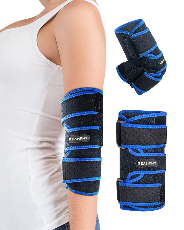 Photo 1 of Elbow Brace, Adjustable Elbow Splint Elbow Support Immobilizer Brace Stabilizer Sleeping for Cubital Tunnel Syndrome, Comfortable Elbow Brace for Ulnar Nerve entrapment Relief Pain and Tendinitis Arm Straightener Fit Men ? Women
