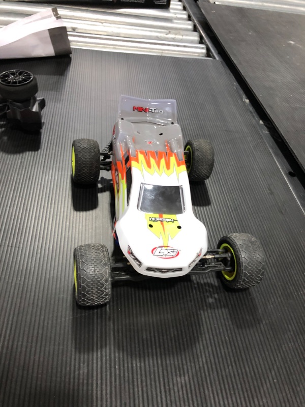 Photo 3 of Losi 1/18 Mini-T 2.0 2WD Stadium RC Truck Brushed Ready to Run (Battery, Receiver, Charger and Transmitter Included), Gray/White, LOS01015T3 
