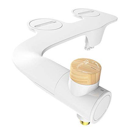 Photo 1 of Bio Bidet Essential Bidet Toilet Attachment in White with Dual Nozzle Fresh Water Spray Non Electric Easy to Install Brass Inlet and Internal Valv
