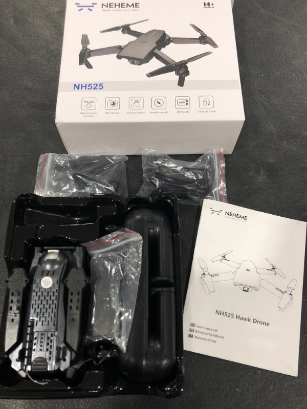 Photo 2 of NEHEME NH525 Foldable Drones with 720P HD Camera for Adults, RC Black
