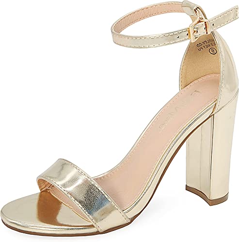 Photo 1 of Bella Marie Shirley Women's Strappy Open Toe Block High Heel Sandals
